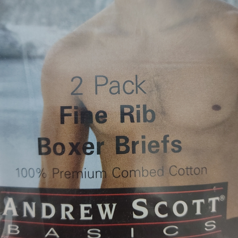2 Pack Fine Rib Boxer Briefs Andrew Scott Size 36-38 - Picture 4 of 10